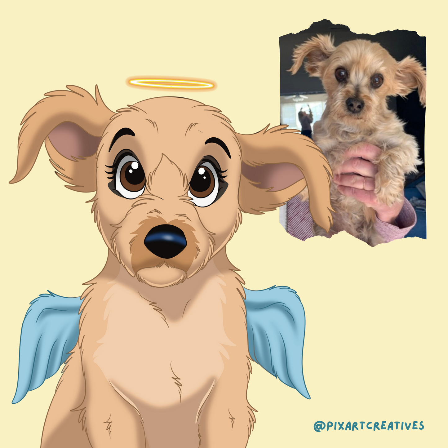 Custom Hand-Drawn Cartoon Pet Portrait