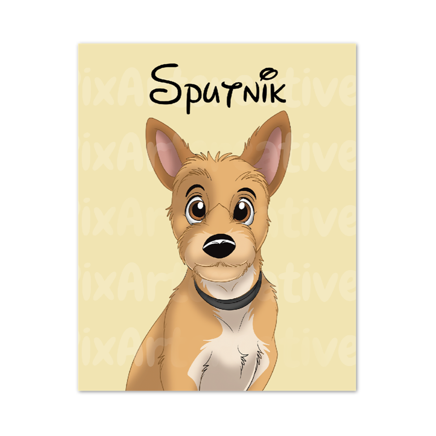 Custom Hand-Drawn Cartoon Pet Portrait