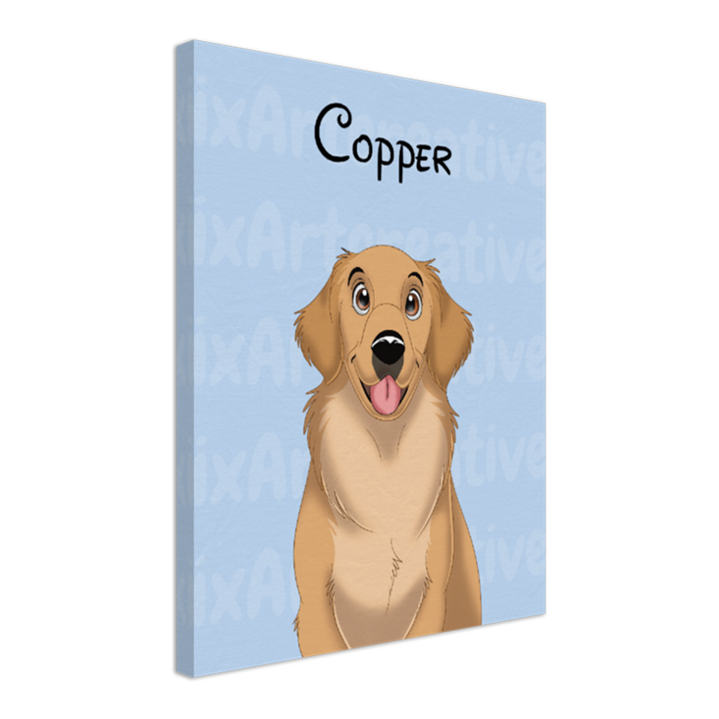 Canvas | Custom Hand-Drawn Cartoon Pet Portrait