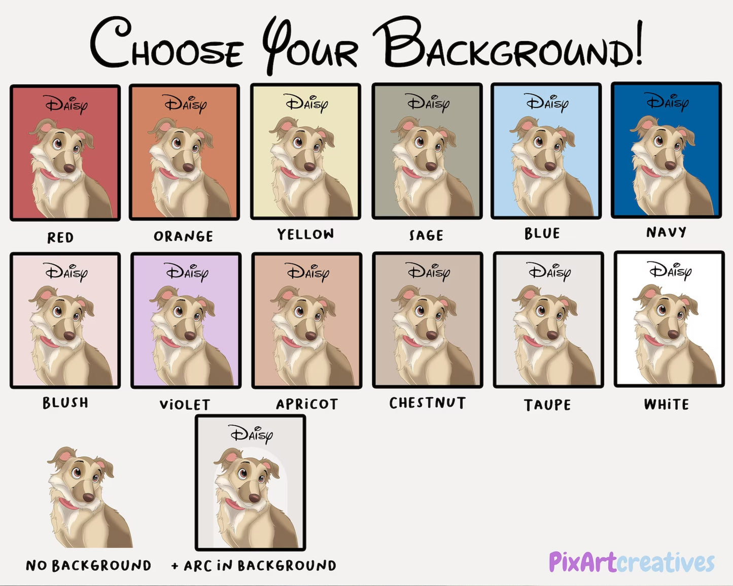Custom Hand-Drawn Cartoon Pet Portrait