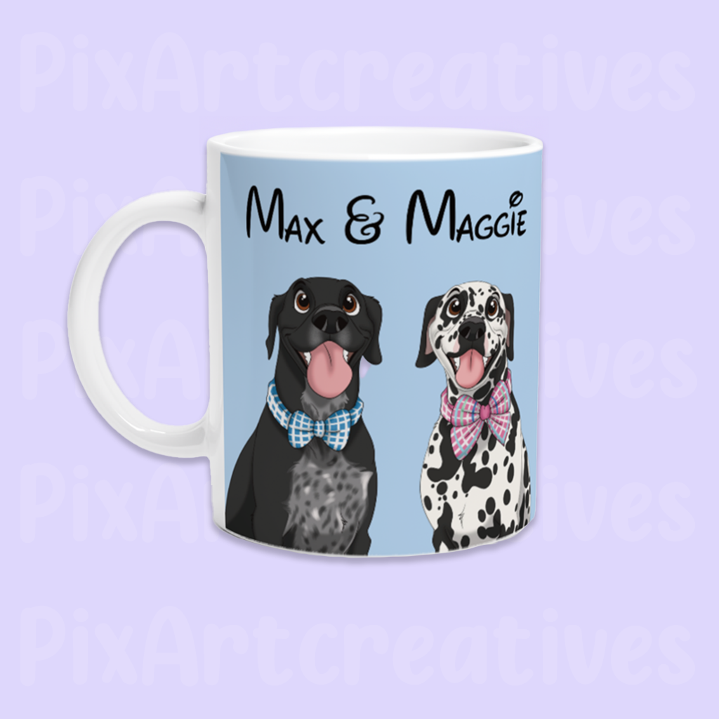 Mug | Custom Hand-Drawn Cartoon Pet Portrait