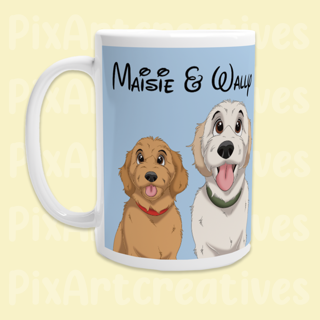 Mug | Custom Hand-Drawn Cartoon Pet Portrait