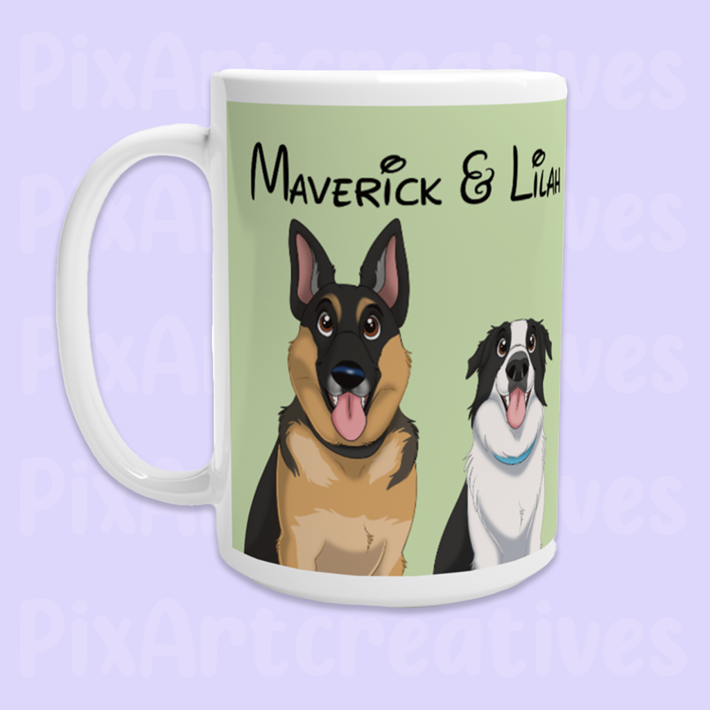 Mug | Custom Hand-Drawn Cartoon Pet Portrait