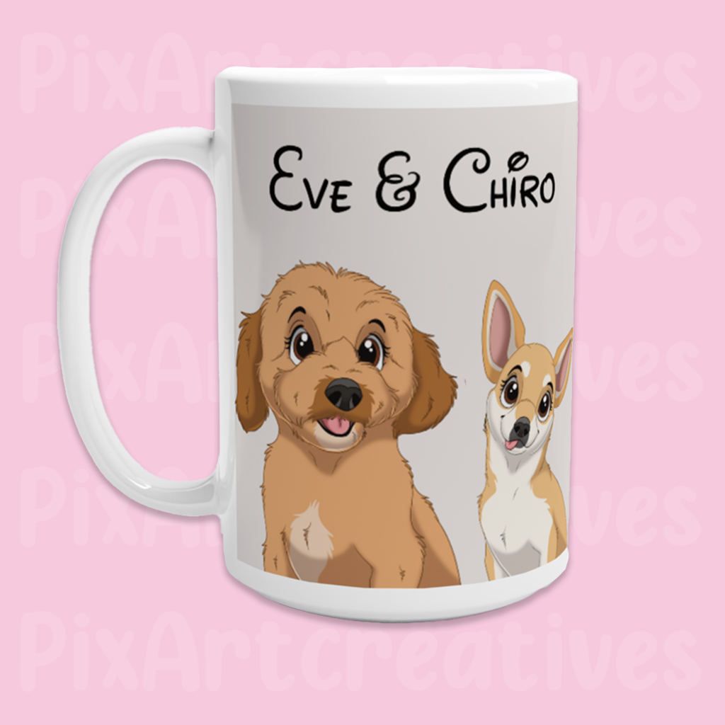 Mug | Custom Hand-Drawn Cartoon Pet Portrait