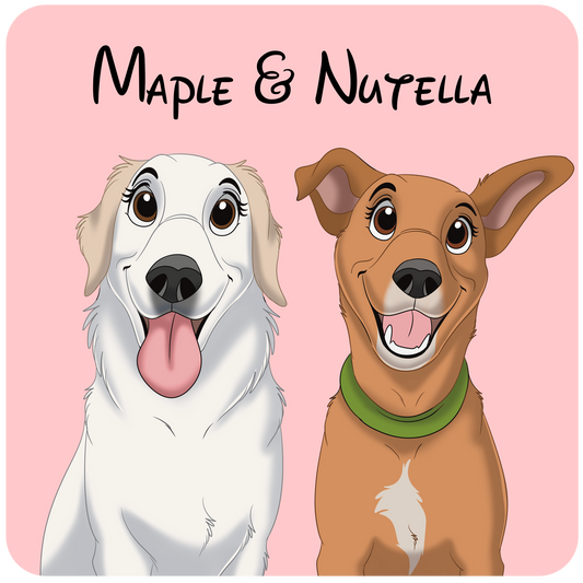 Digital File | Custom Hand-Drawn Cartoon Pet Portrait