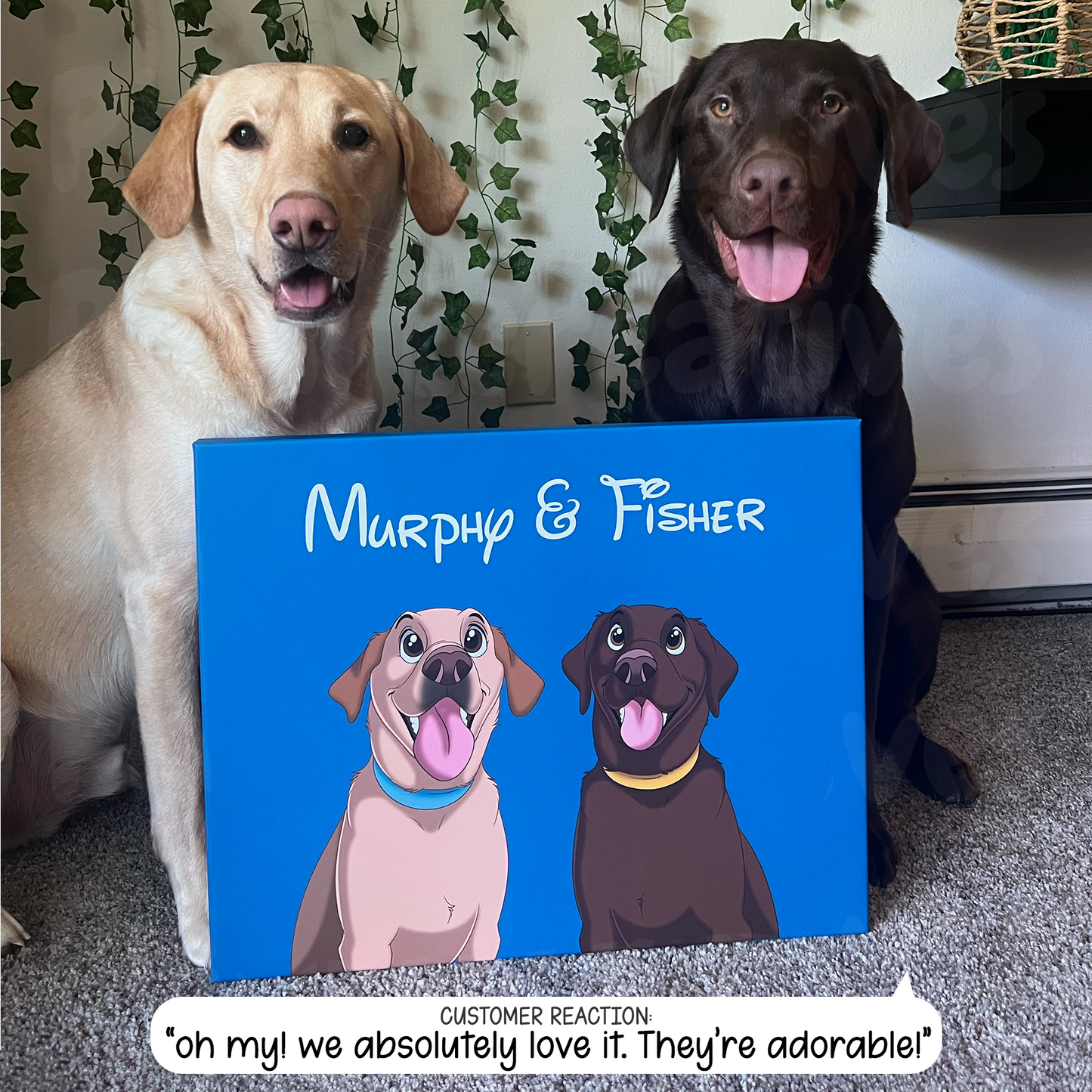 Custom Hand-Drawn Cartoon Pet Portrait
