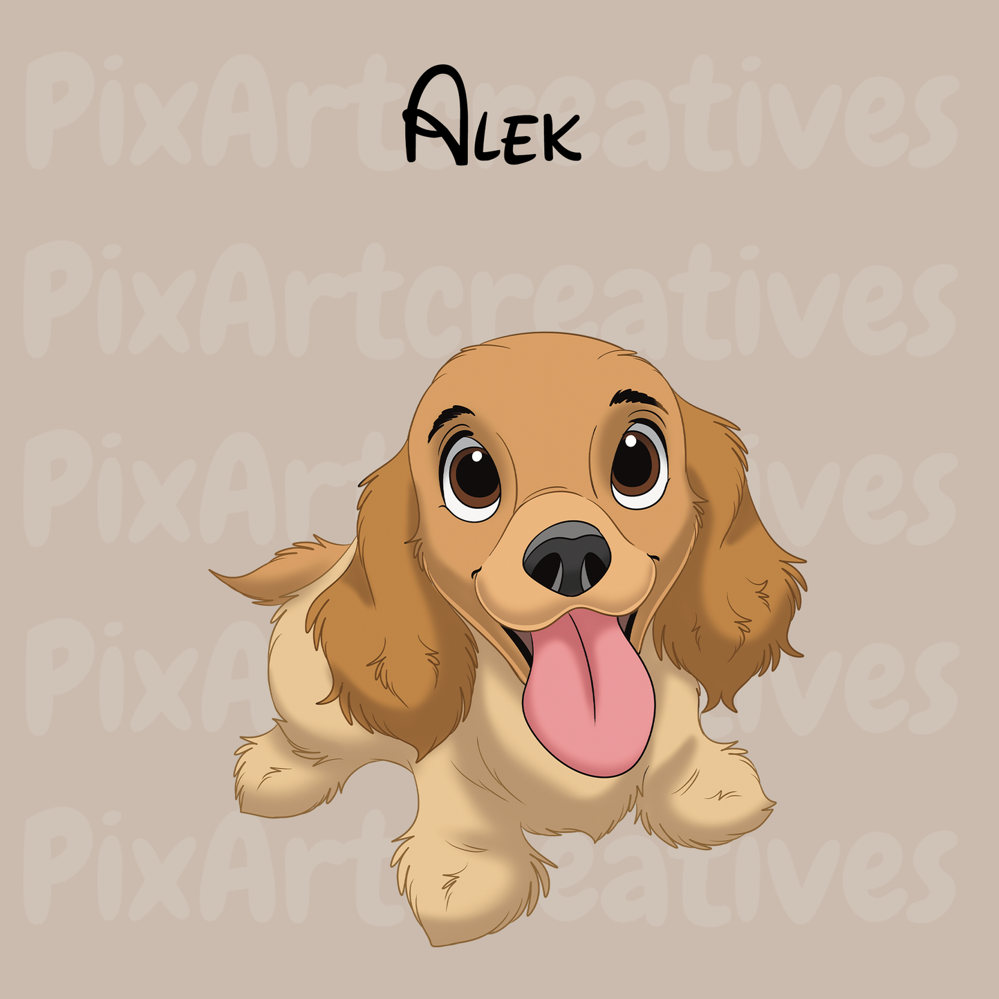 Custom Hand-Drawn Cartoon Pet Portrait