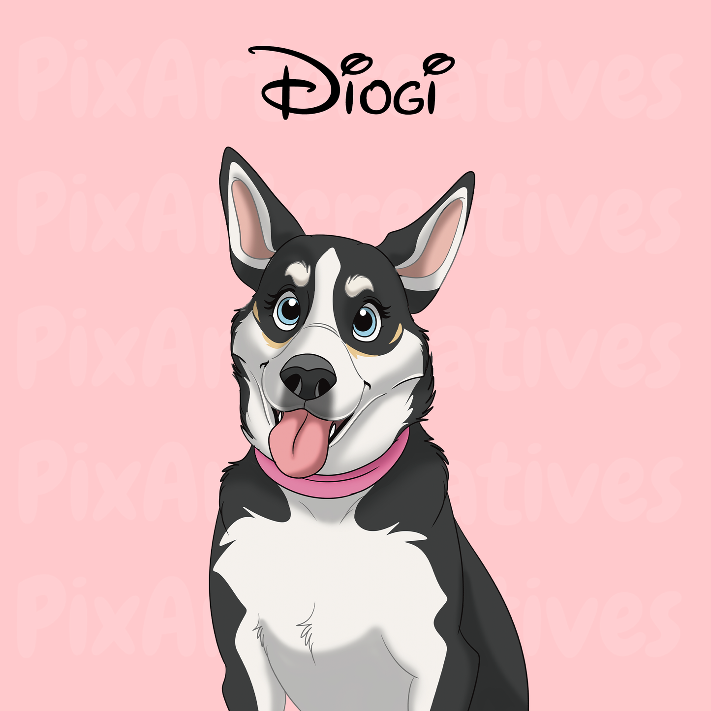 Digital File | Custom Hand-Drawn Cartoon Pet Portrait