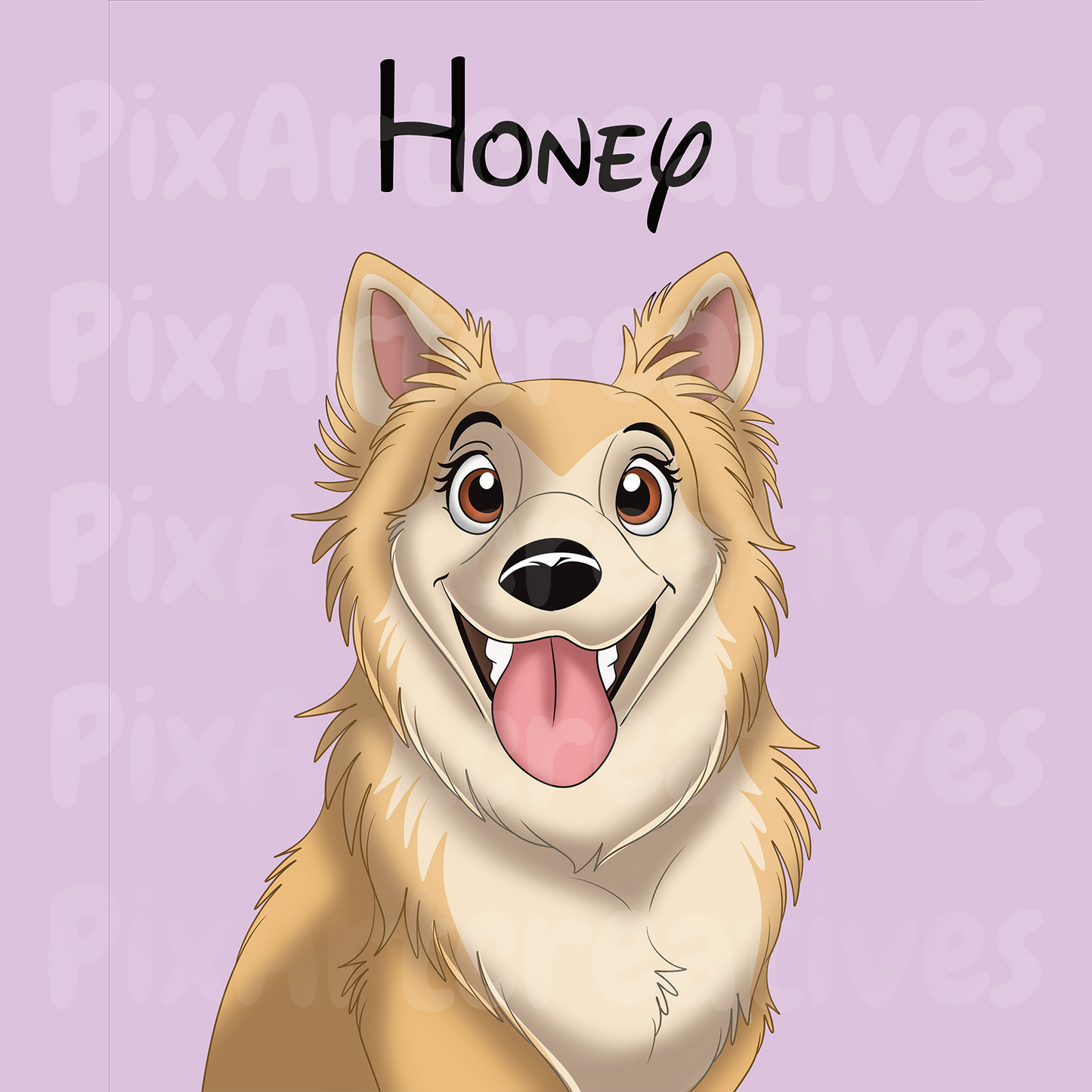 Digital File | Custom Hand-Drawn Cartoon Pet Portrait