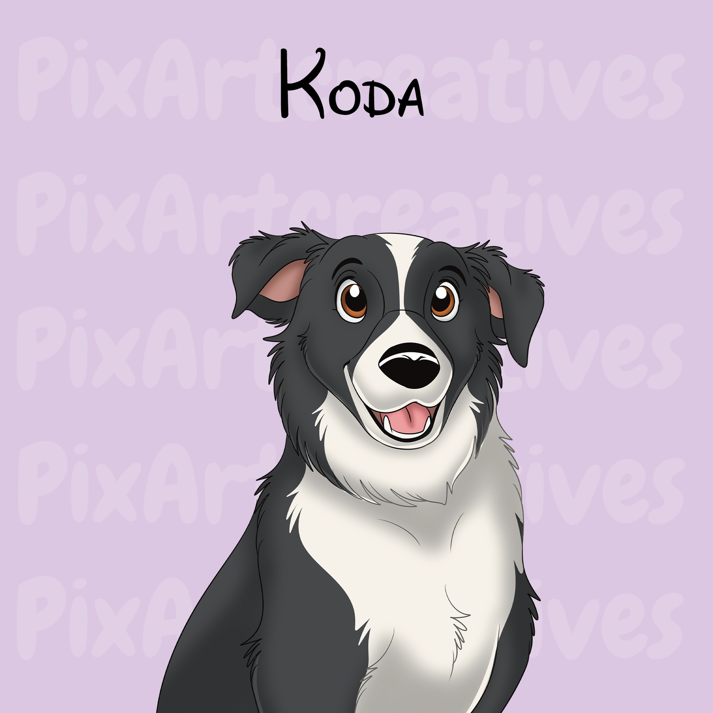 Digital File | Custom Hand-Drawn Cartoon Pet Portrait