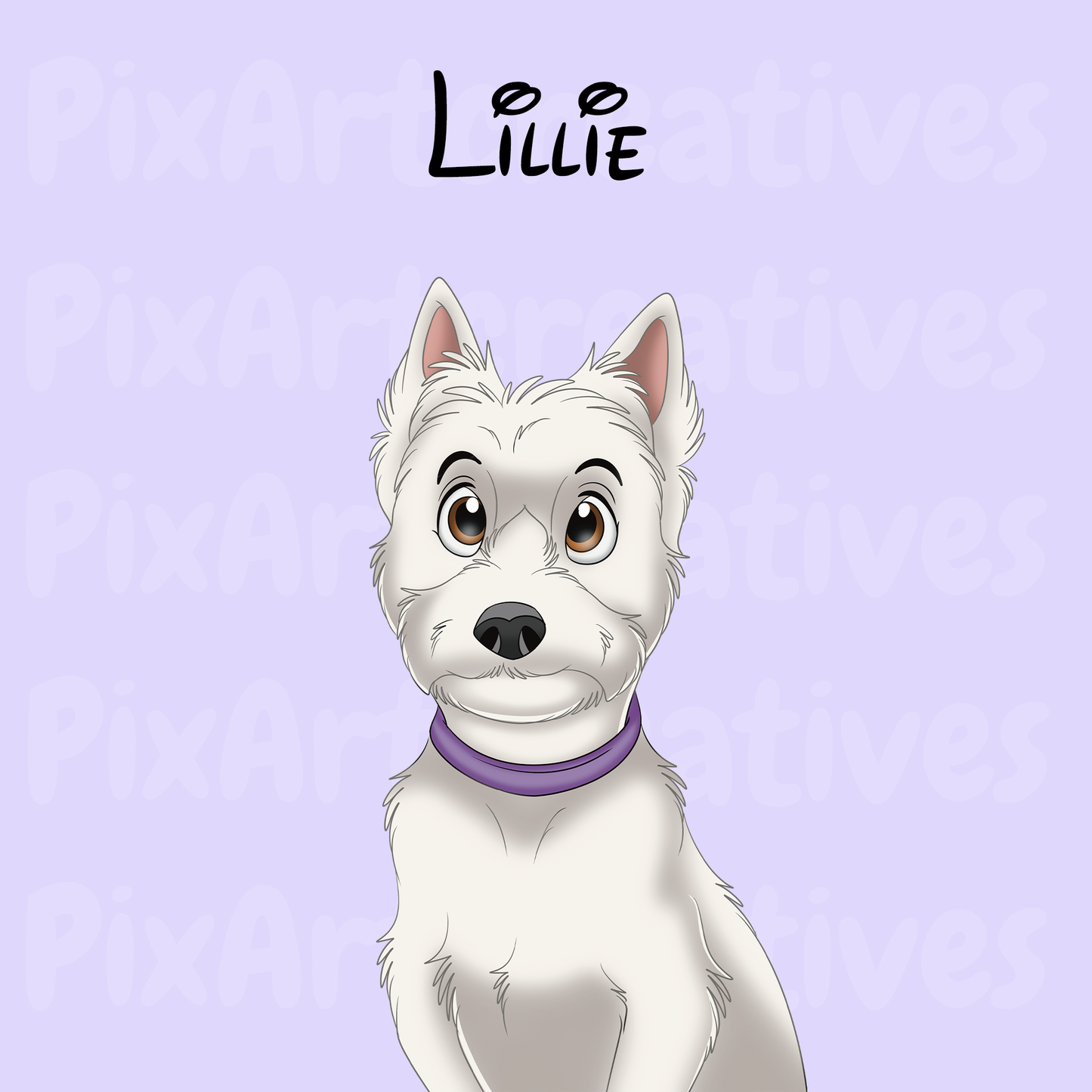 Custom Hand-Drawn Cartoon Pet Portrait