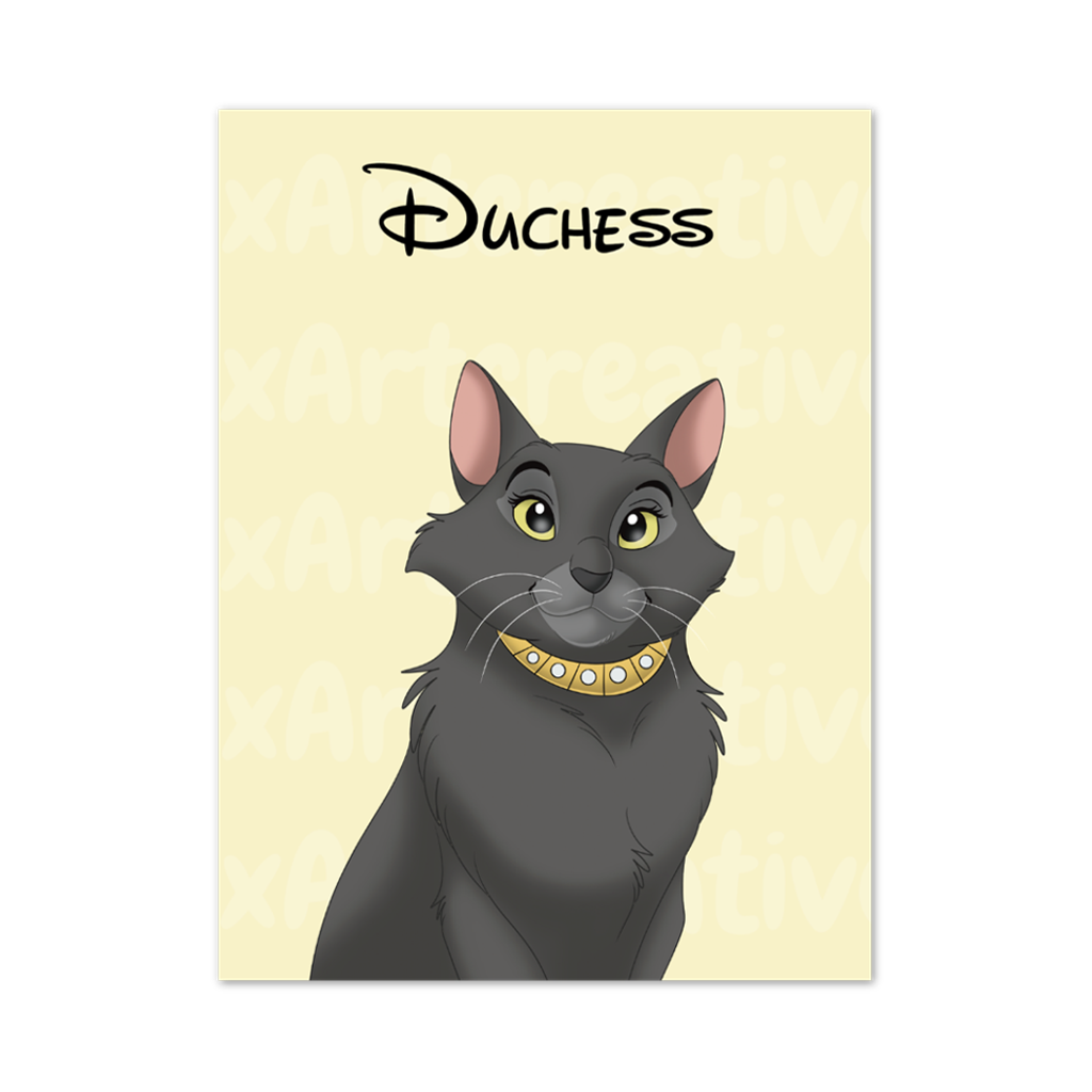 Poster Print | Custom Hand-Drawn Cartoon Pet Portrait