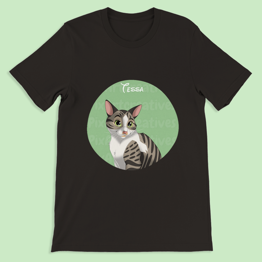 T-Shirt | Custom Hand-Drawn Cartoon Pet Portrait