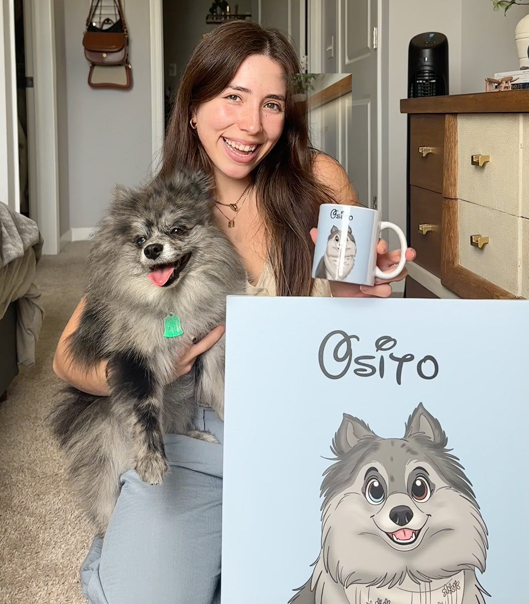 Custom Hand-Drawn Cartoon Pet Portrait