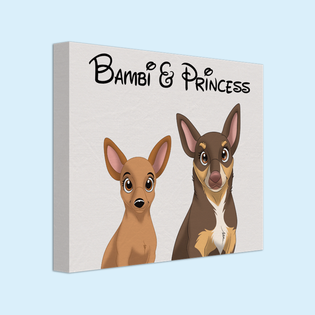 Canvas | Custom Hand-Drawn Cartoon Pet Portrait