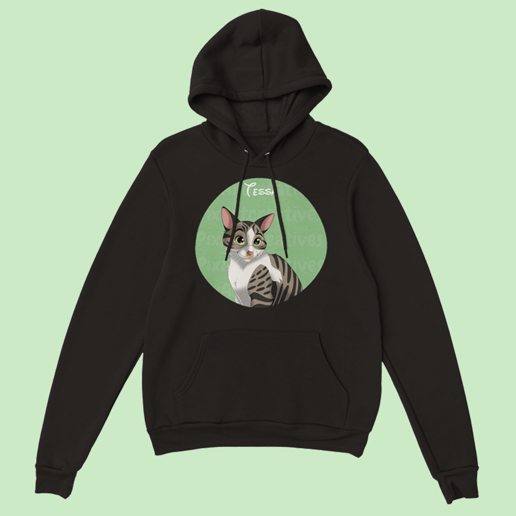Hoodie | Custom Hand-Drawn Cartoon Pet Portrait