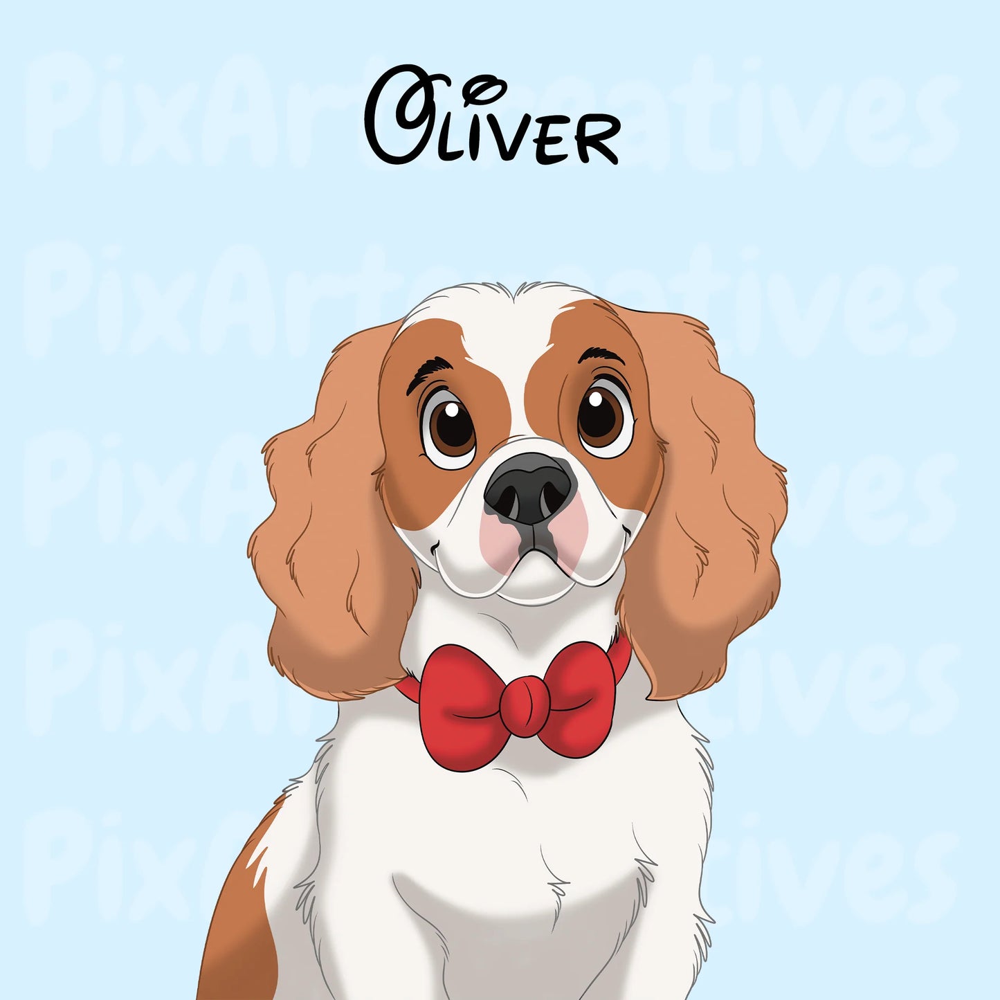 Custom Hand-Drawn Cartoon Pet Portrait