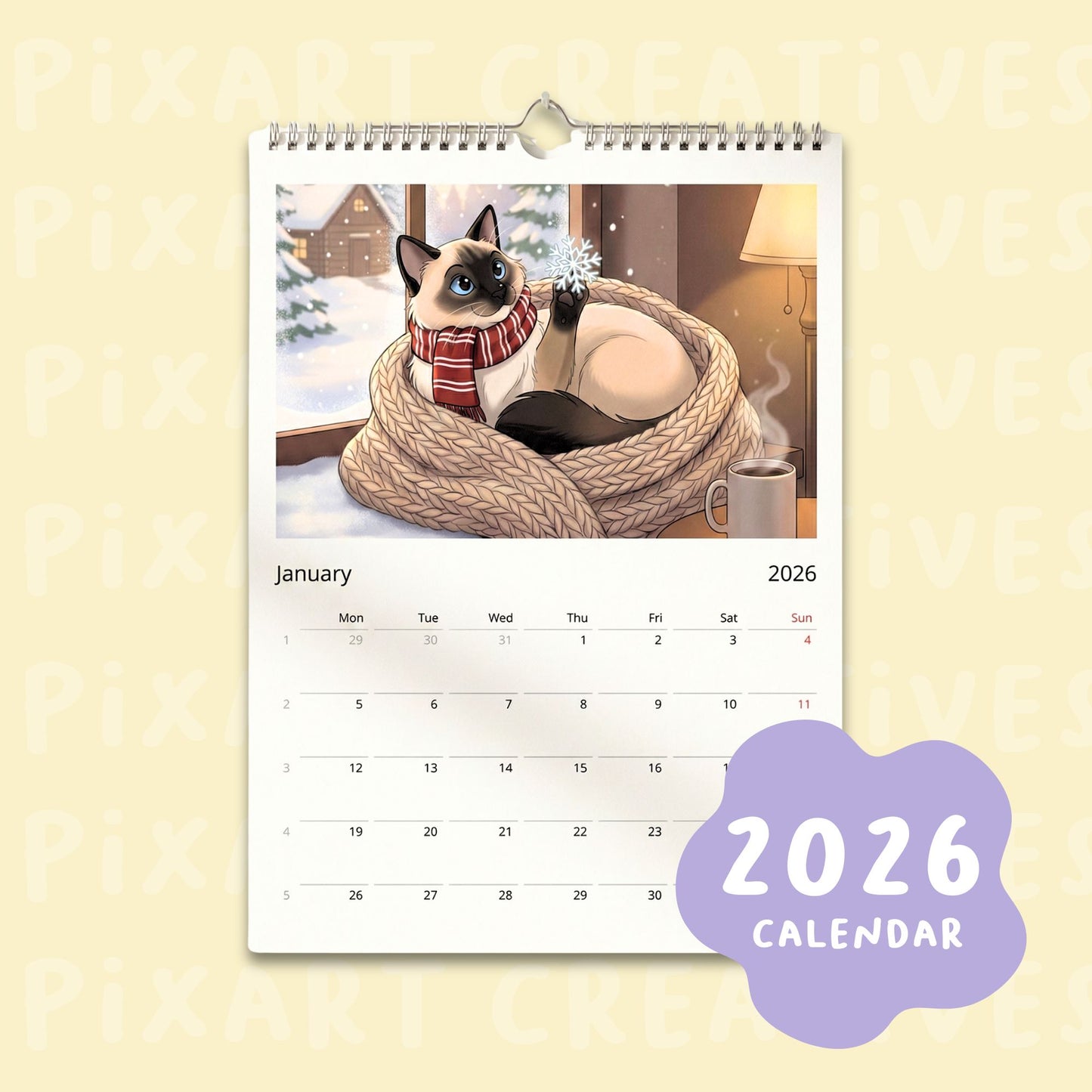 PixArt 2026 Calendar