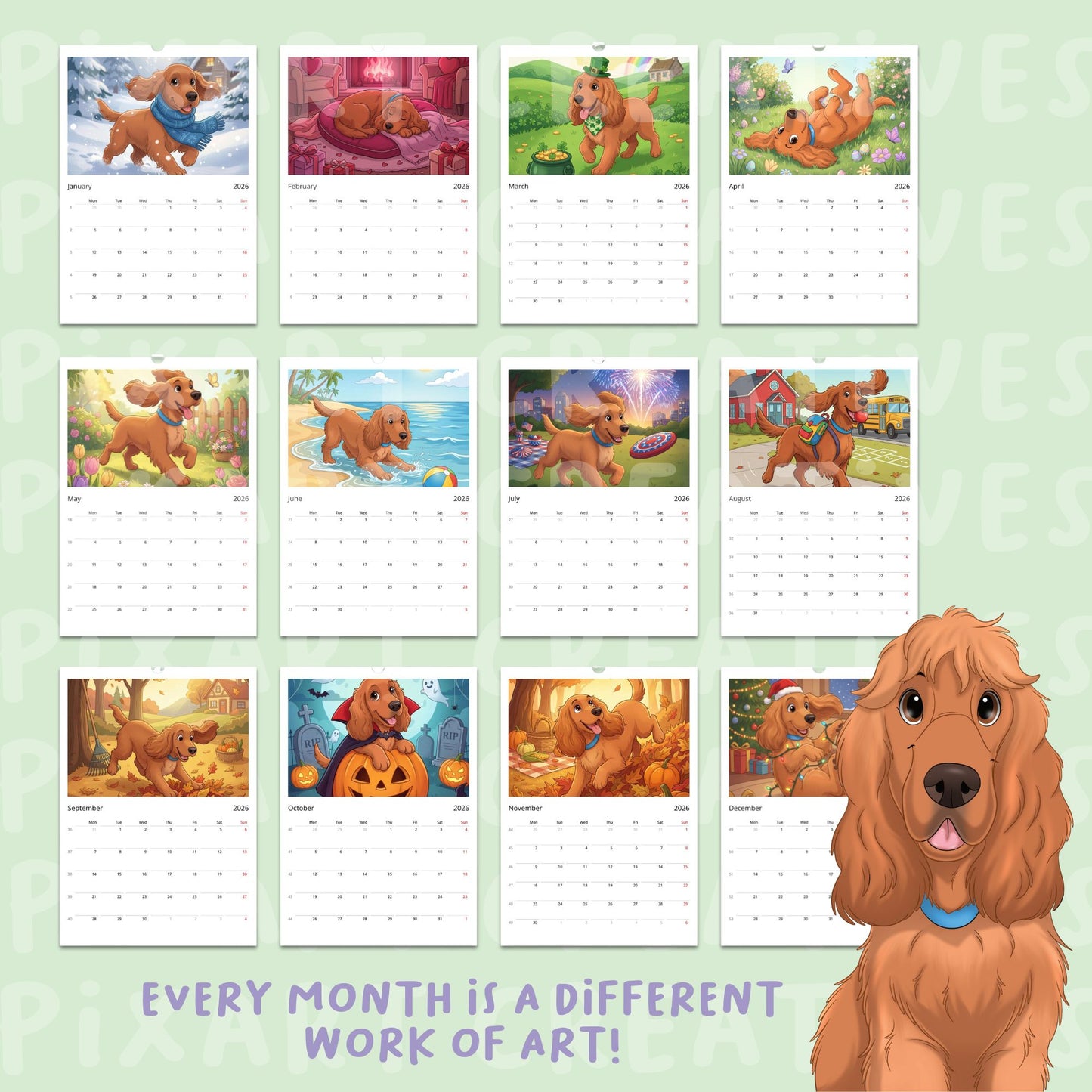 PixArt 2026 Calendar